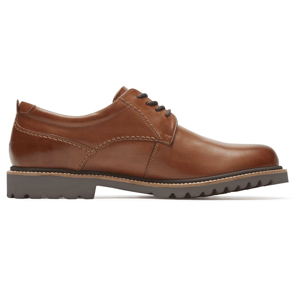 Rockport Marshall Plain Toe - Mens Oxfords - Cognac - NZ (EQC-256908)